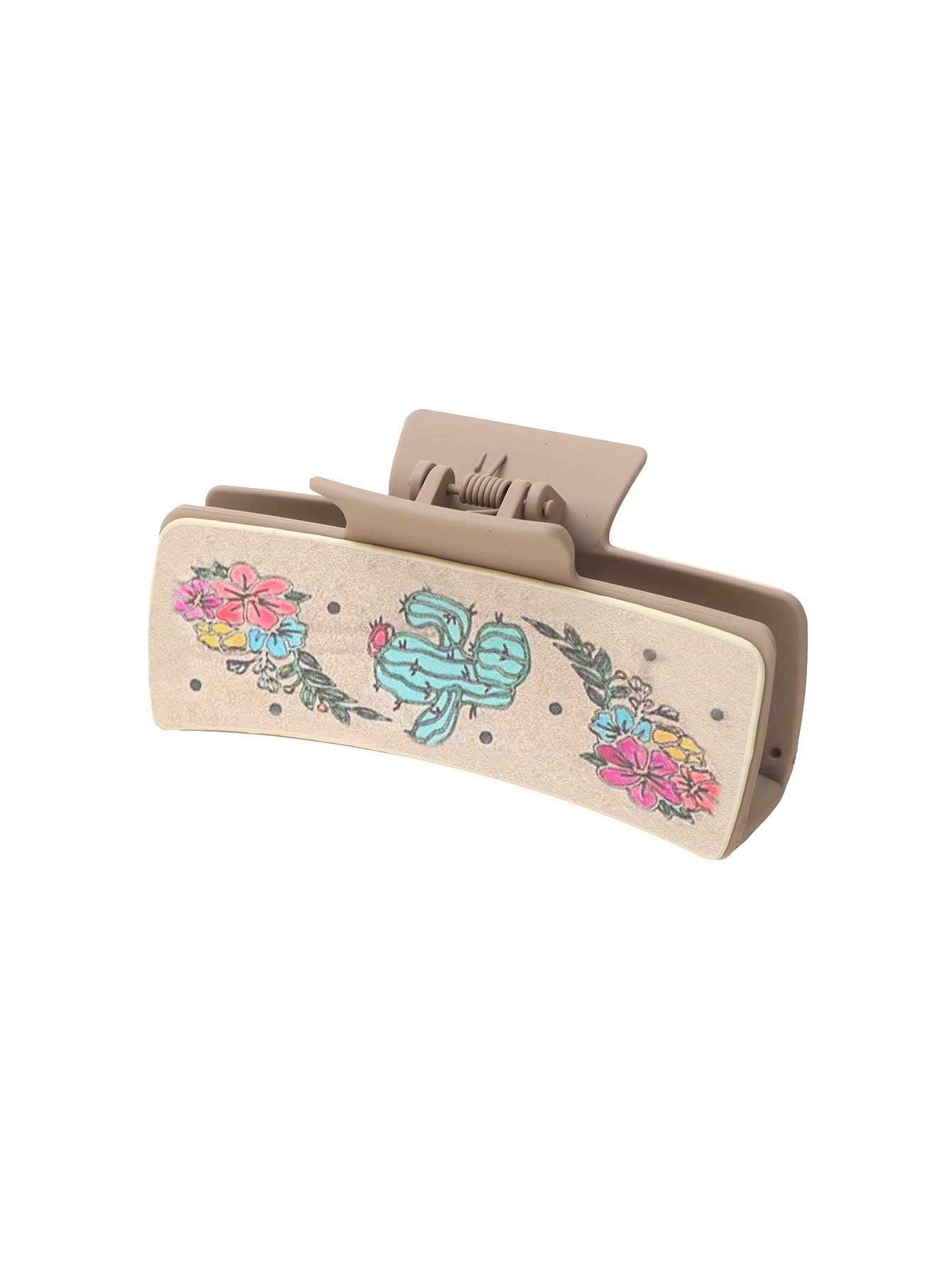 Wholesale Western Style MAMA Bull Cactus Leather Hair Clip Shark Clip Combination